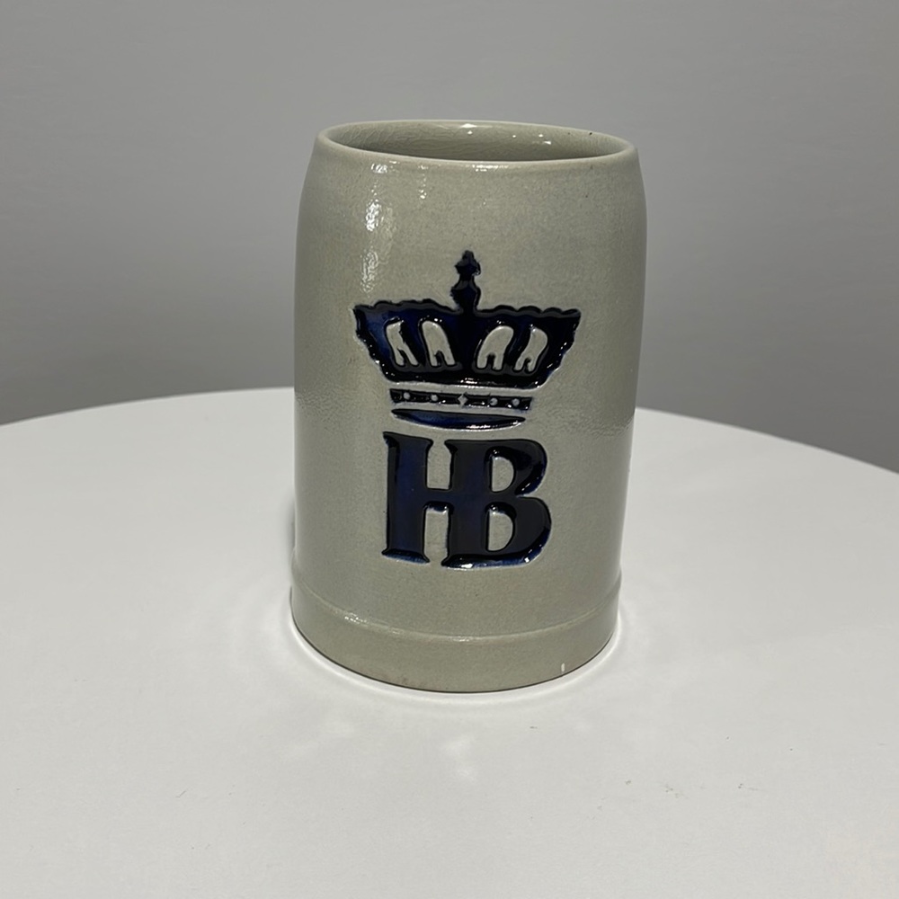 Vintage HB Beer Stein Hofbrauhaus München 0.5L Stoneware Ceramic Mug pottery